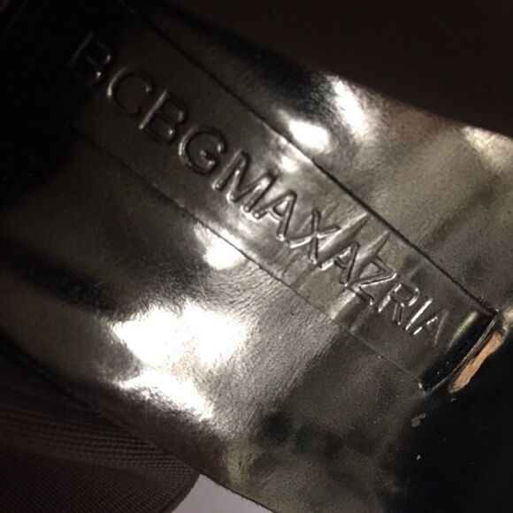 BCBGMAXAZRIA Metallic Peep Toe Platform Sandals Pumps Heels Shoes 7 - Picture 6 of 6